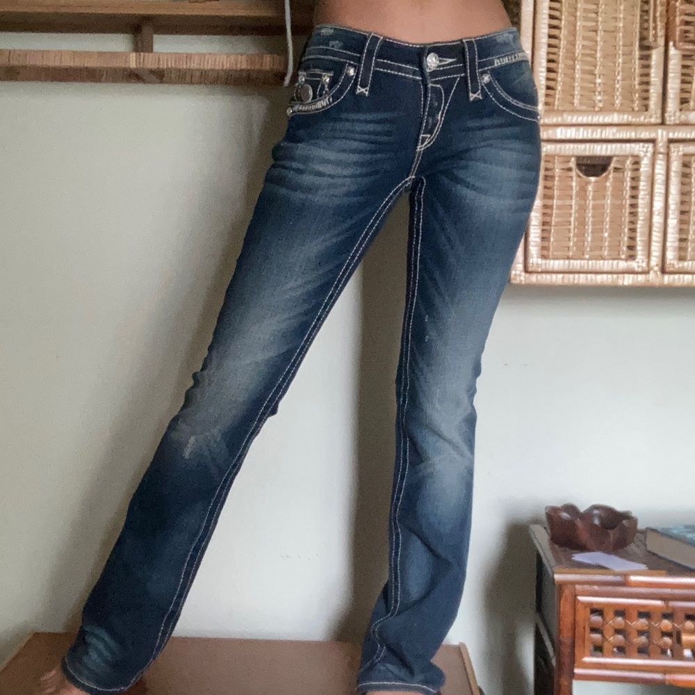 Vintage rock revival low rise jeans